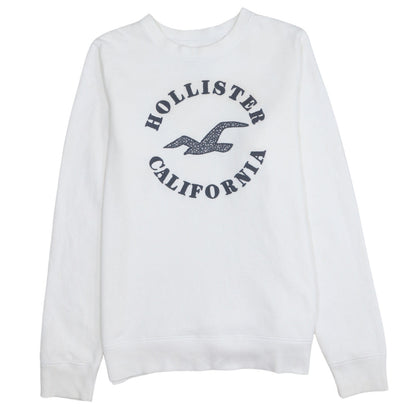 Mens UK Size S Hollister White Pullover Sweatshirt