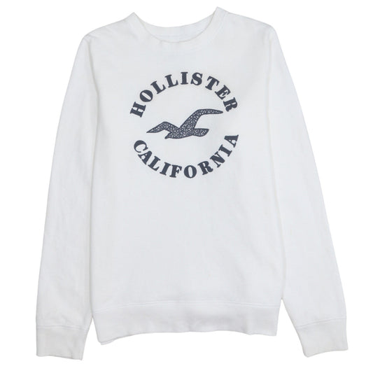 Mens UK Size S Hollister White Pullover Sweatshirt