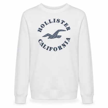 Mens UK Size S Hollister White Pullover Sweatshirt