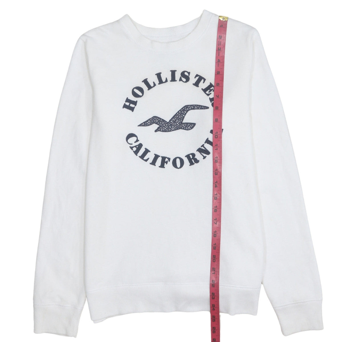 Mens UK Size S Hollister White Pullover Sweatshirt