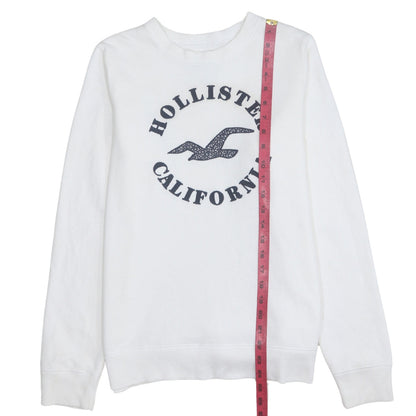 Mens UK Size S Hollister White Pullover Sweatshirt