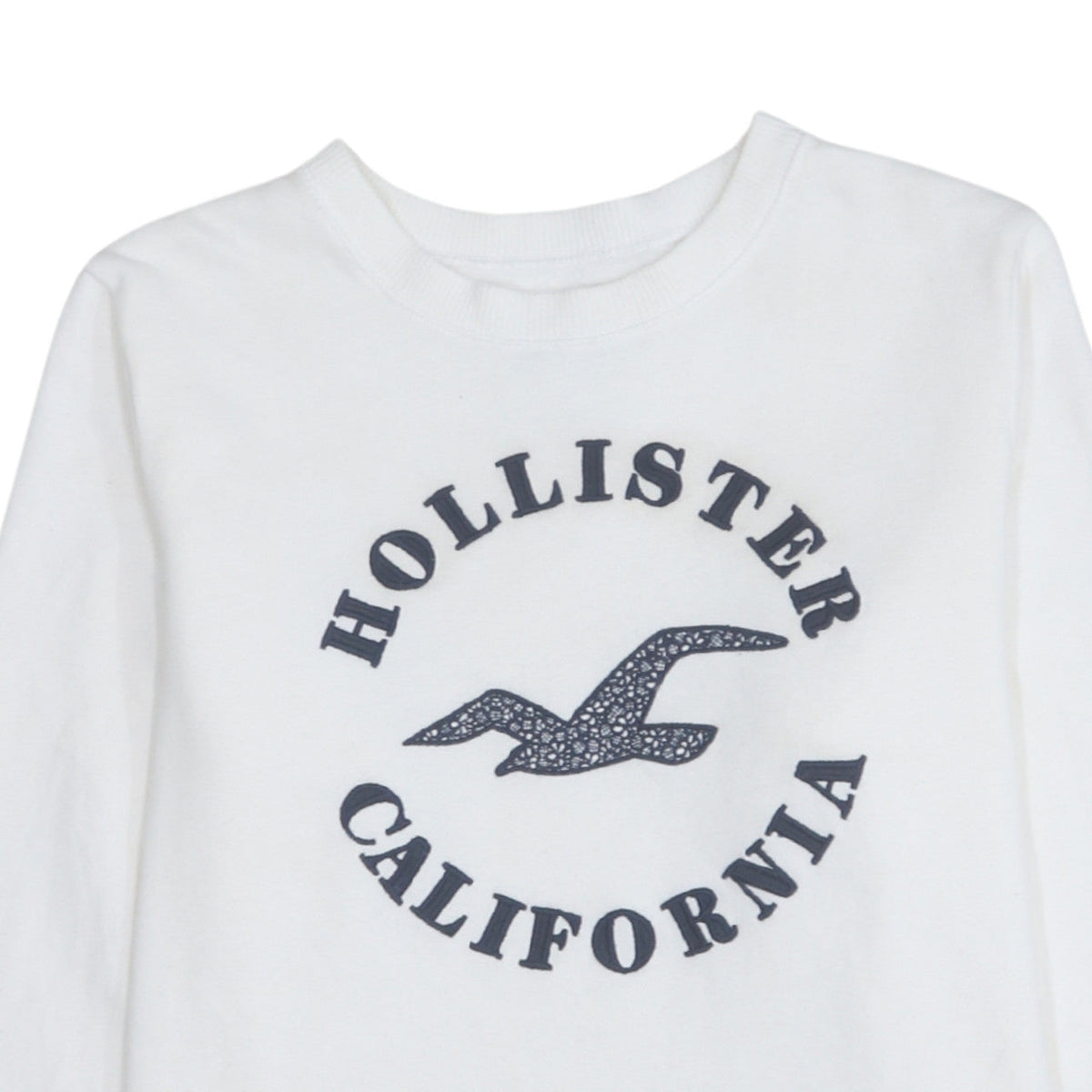 Mens UK Size S Hollister White Pullover Sweatshirt