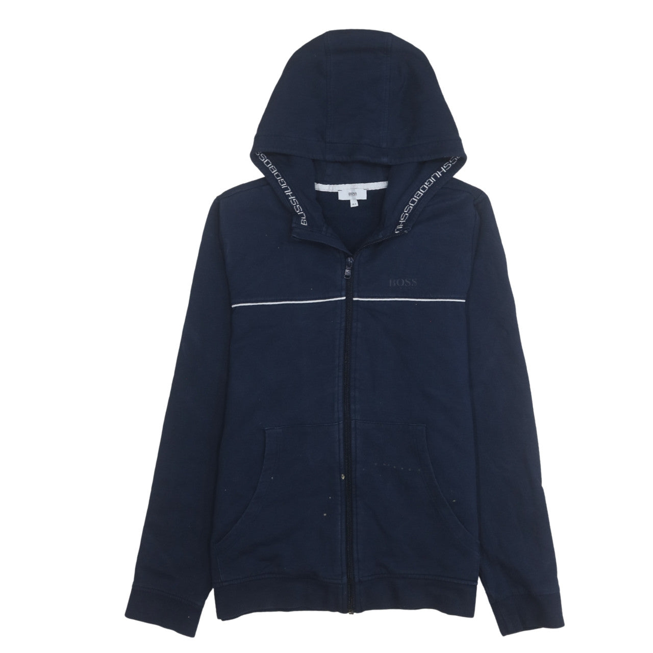 Womens UK Size 14 HUGO BOSS Blue Full Zip Hoodie