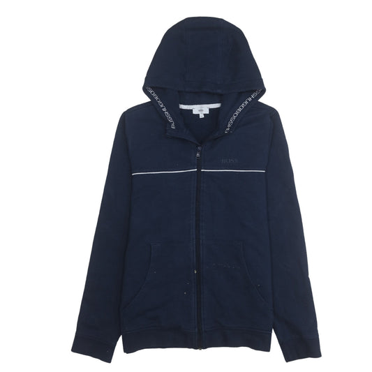 Womens UK Size 14 HUGO BOSS Blue Full Zip Hoodie