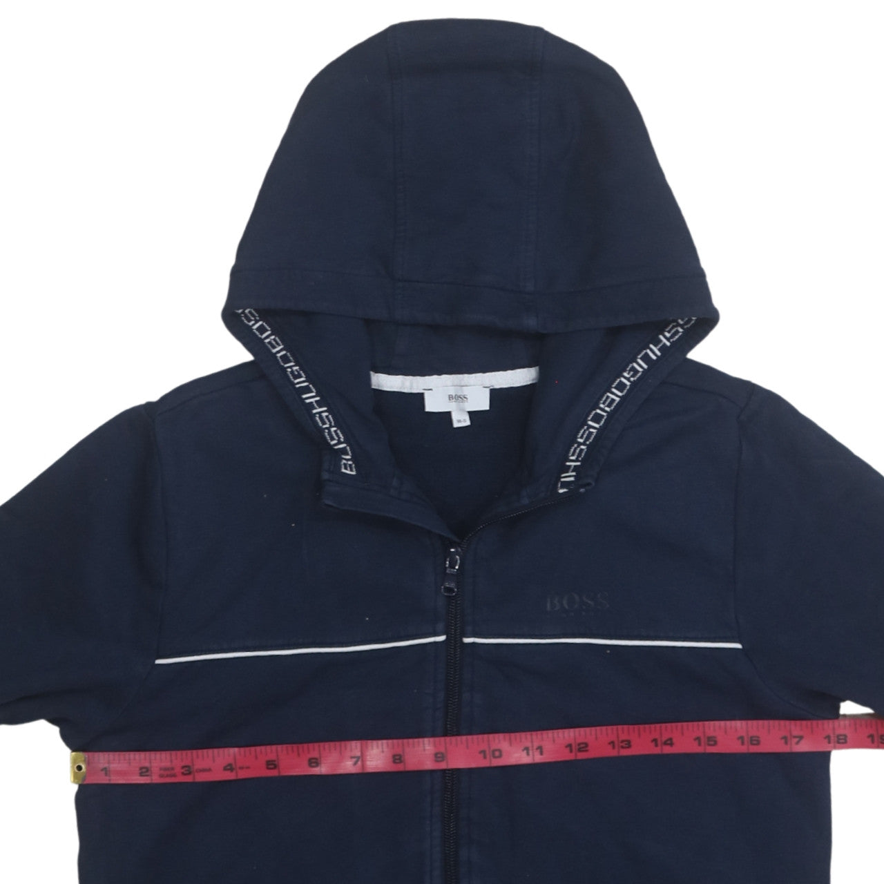 Womens UK Size 14 HUGO BOSS Blue Full Zip Hoodie