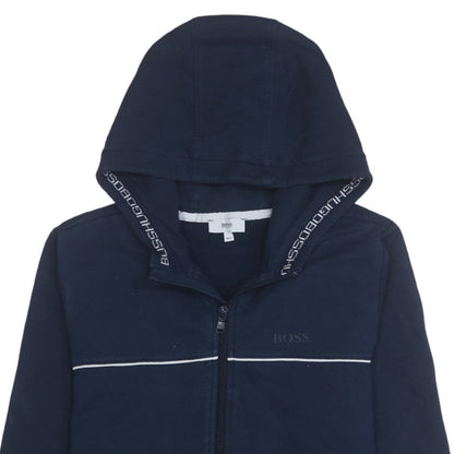 Womens UK Size 14 HUGO BOSS Blue Full Zip Hoodie