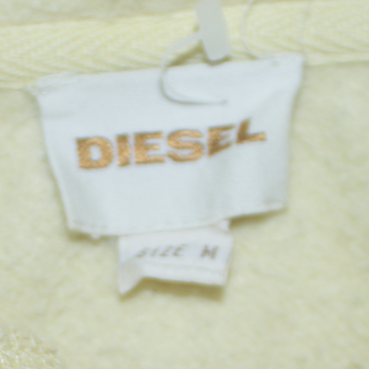 Mens UK Size M Diesel Yellow Pullover Hoodie