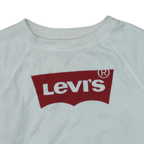 Mens UK Size S Levi's White Pullover Sweatshirt
