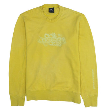 Mens UK Size M adidas Yellow Pullover Sweatshirt