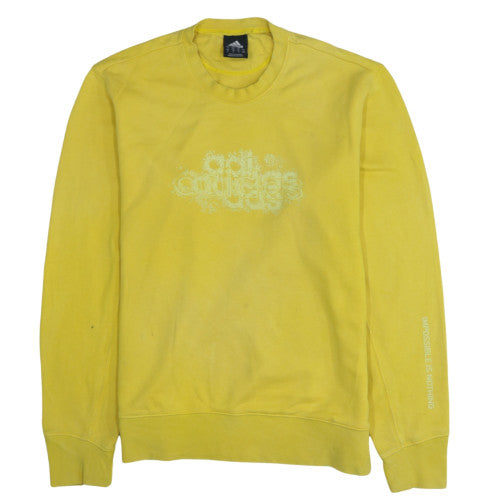 Mens UK Size M adidas Yellow Pullover Sweatshirt