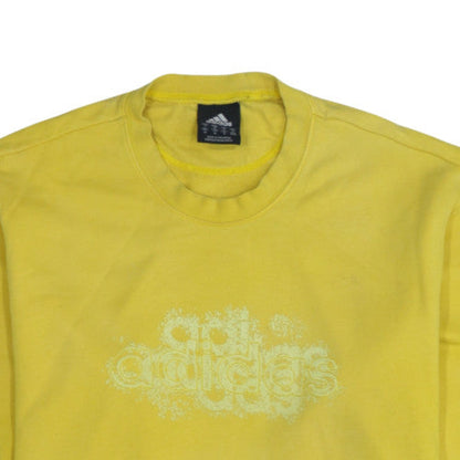 Mens UK Size M adidas Yellow Pullover Sweatshirt
