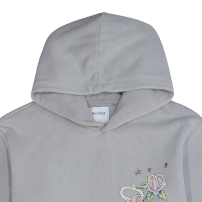Mens UK Size L Bershka Grey Pullover Hoodie