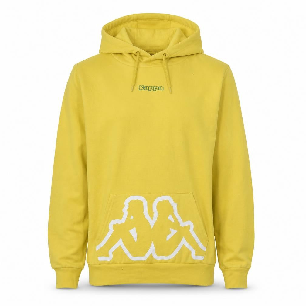 Mens UK Size S Kappa Yellow Pullover Hoodie