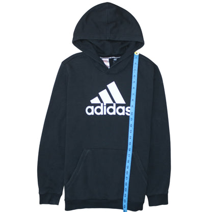 Adidas Boys Black Pullover Hoodie 14 Years Logo Sportswear Hooded Jumper