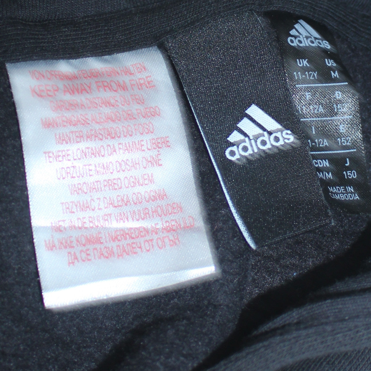 Boys UK Size 11-12 Years adidas Black Pullover Hoodie