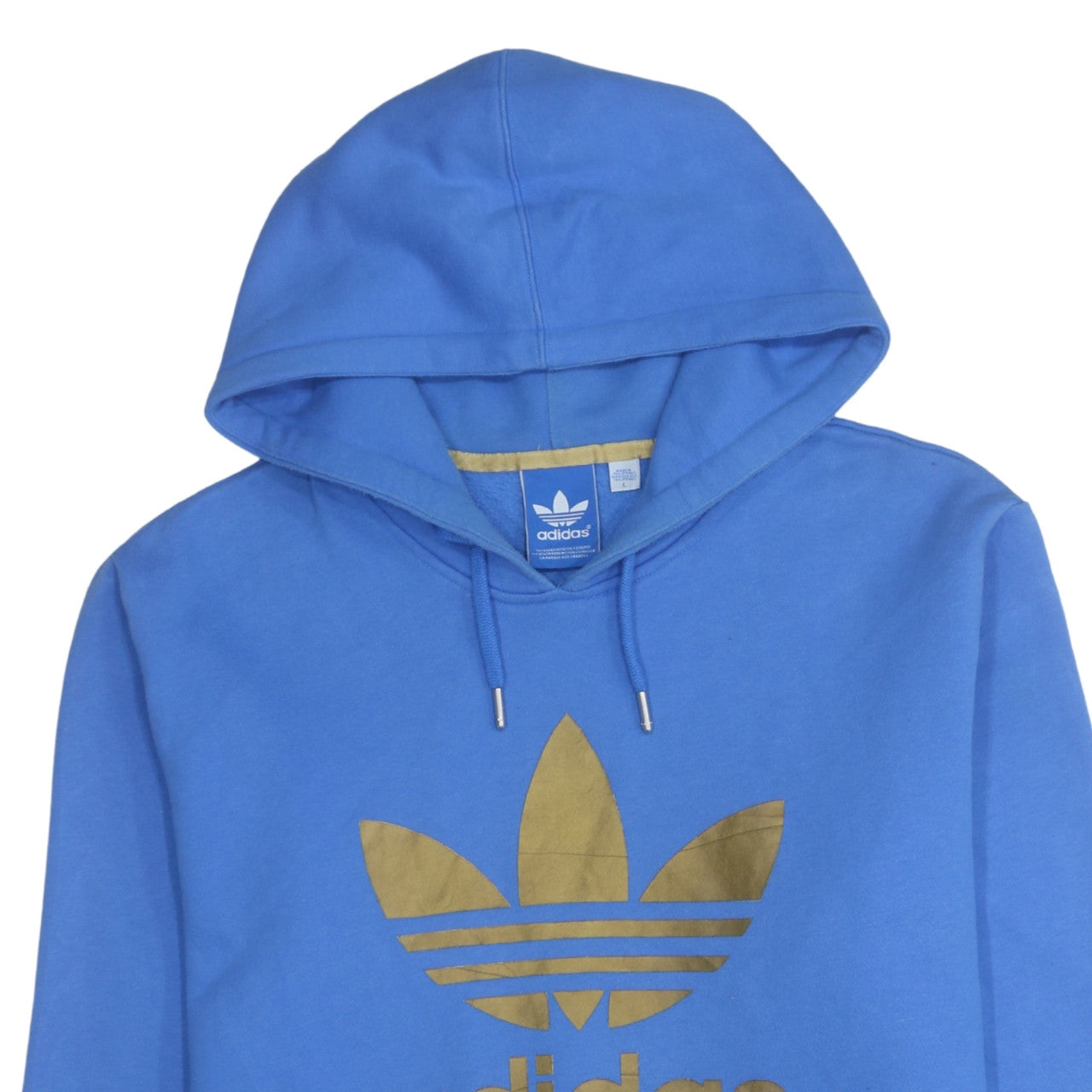 Mens UK Size L adidas Blue Pullover Hoodie