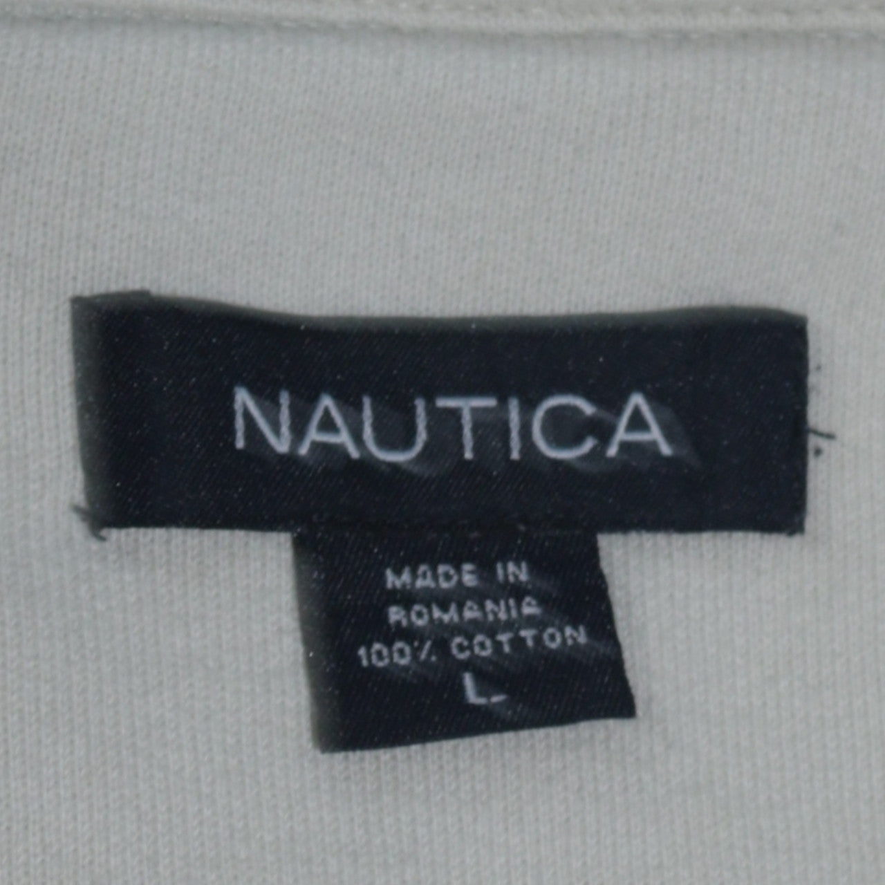 Mens UK Size L Nautica White 1/4 Zip Sweatshirt