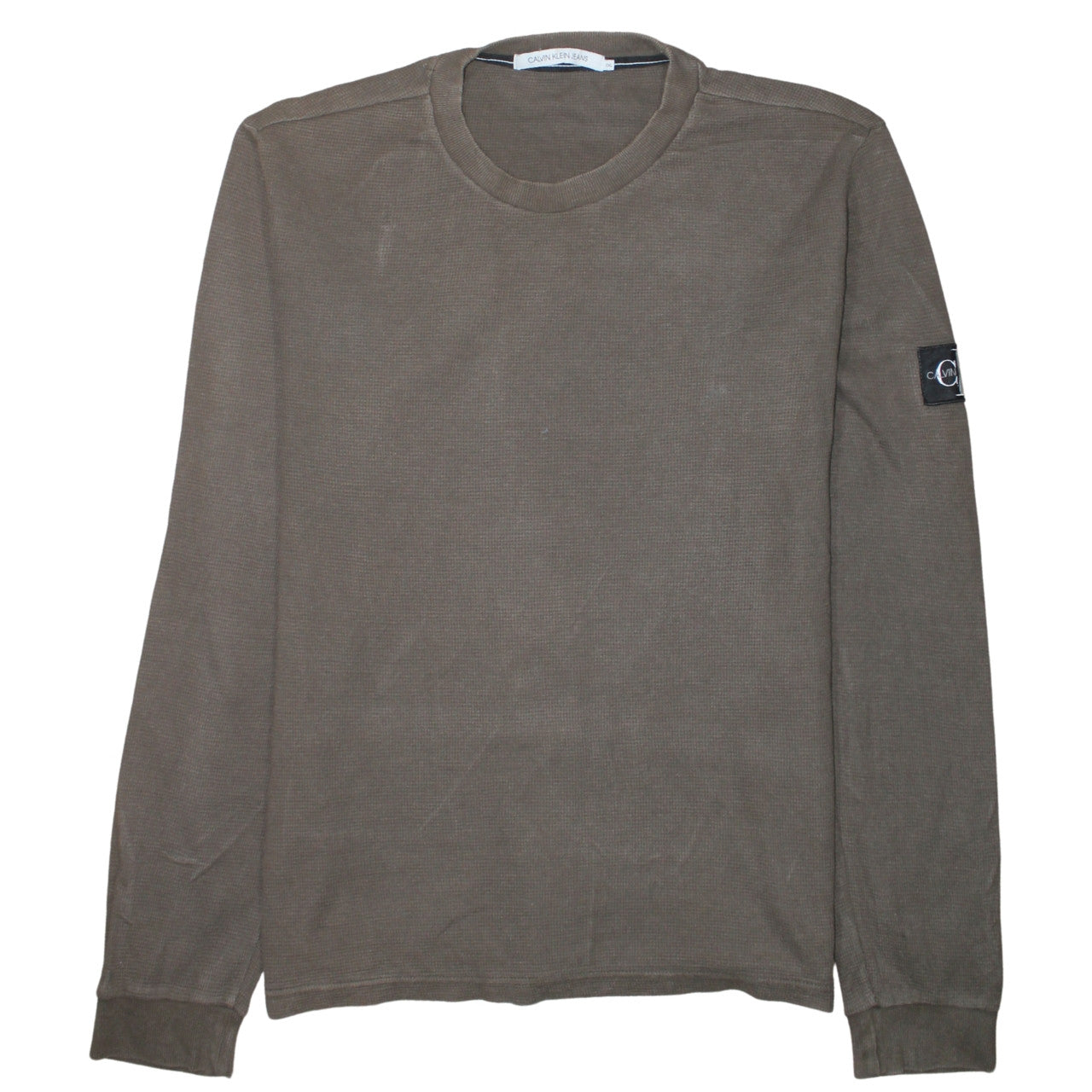 Mens UK Size 2XL Calvin Klein Jeans Brown Pullover Sweatshirt