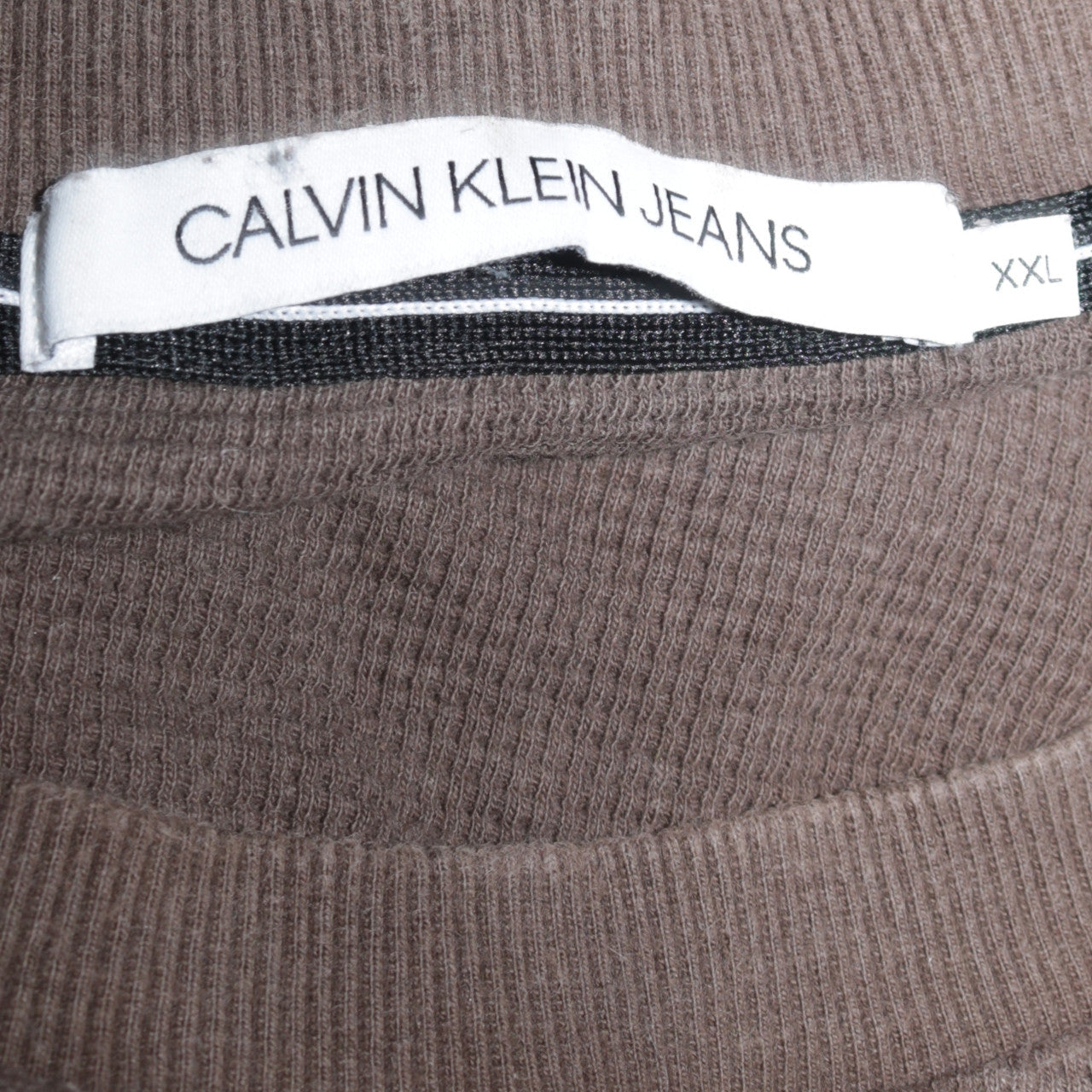 Mens UK Size 2XL Calvin Klein Jeans Brown Pullover Sweatshirt