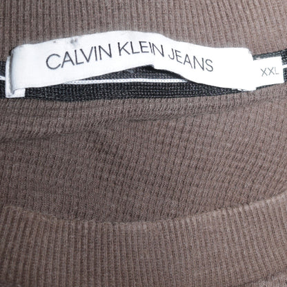 Mens UK Size 2XL Calvin Klein Jeans Brown Pullover Sweatshirt