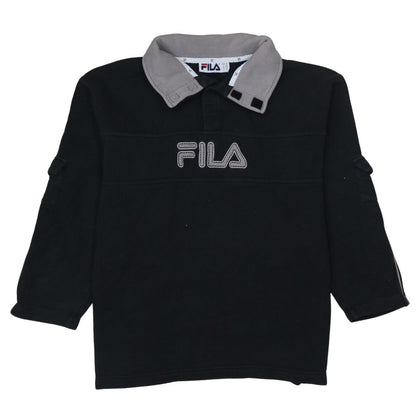 Mens UK Size M FILA Black Henley Sweatshirt