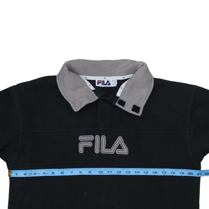 Mens UK Size M FILA Black Henley Sweatshirt