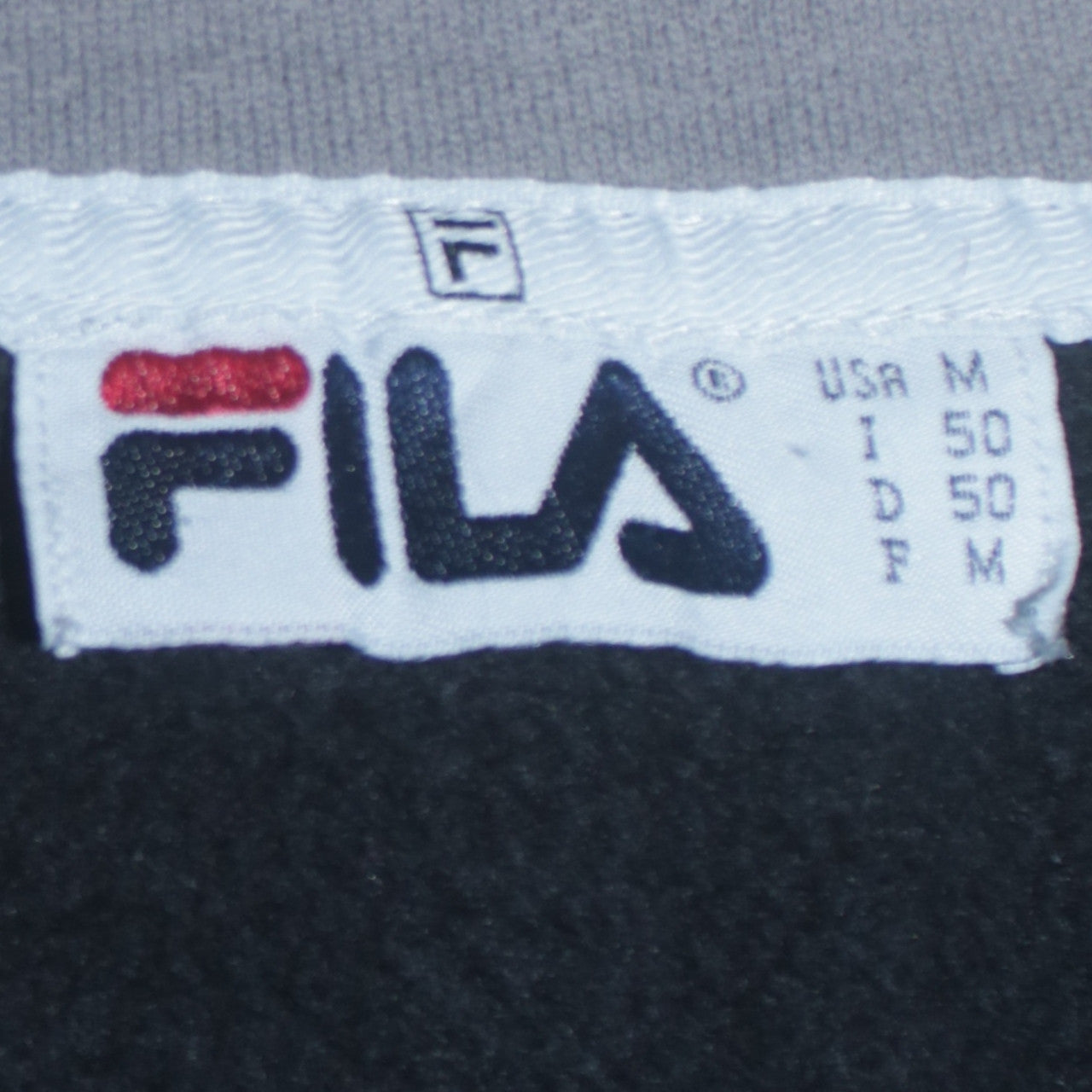 Mens UK Size M FILA Black Henley Sweatshirt