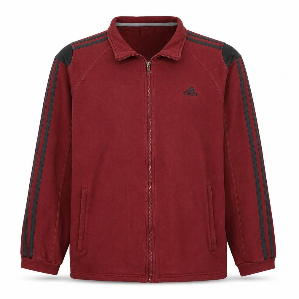 Mens UK Size L adidas Red Full Zip Sweatshirt