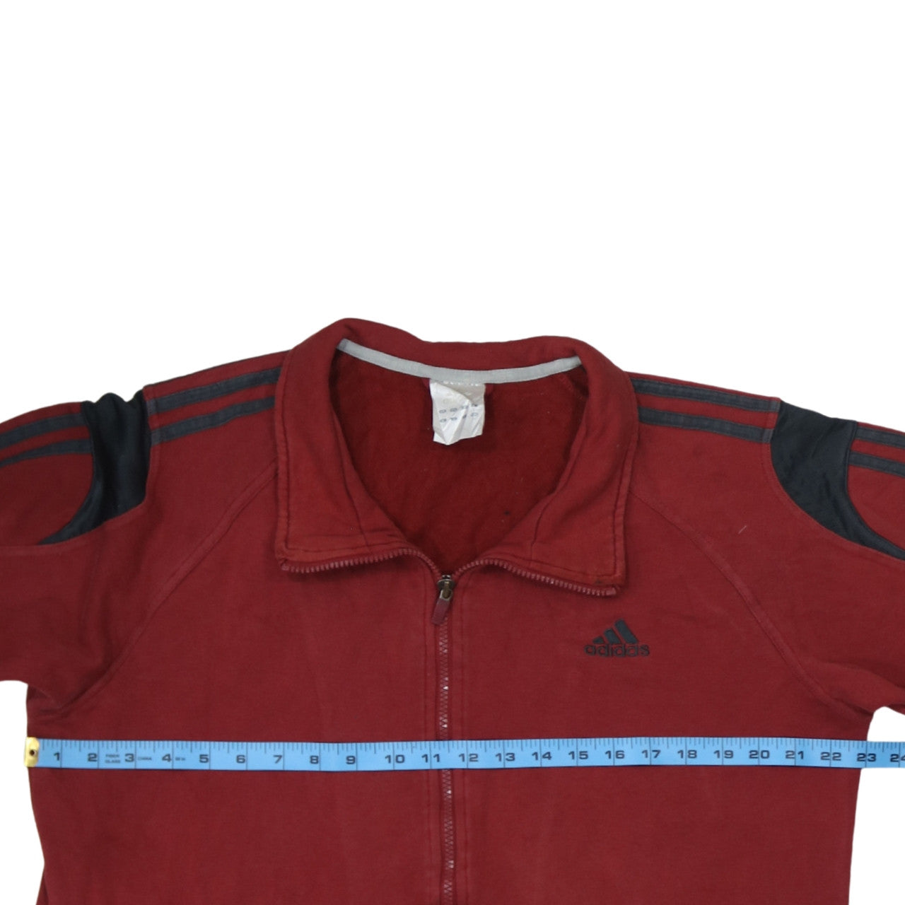 Mens UK Size L adidas Red Full Zip Sweatshirt