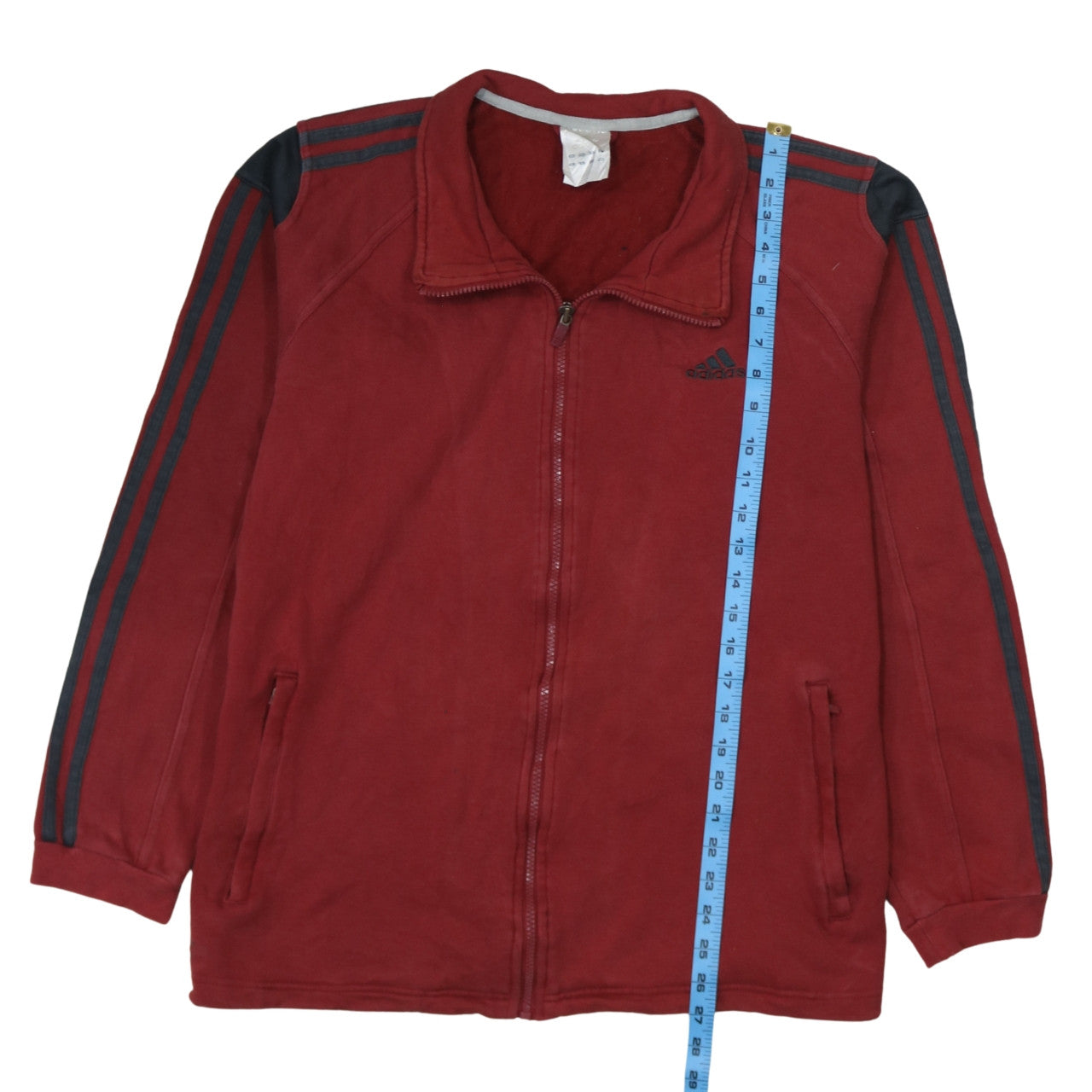 Mens UK Size L adidas Red Full Zip Sweatshirt