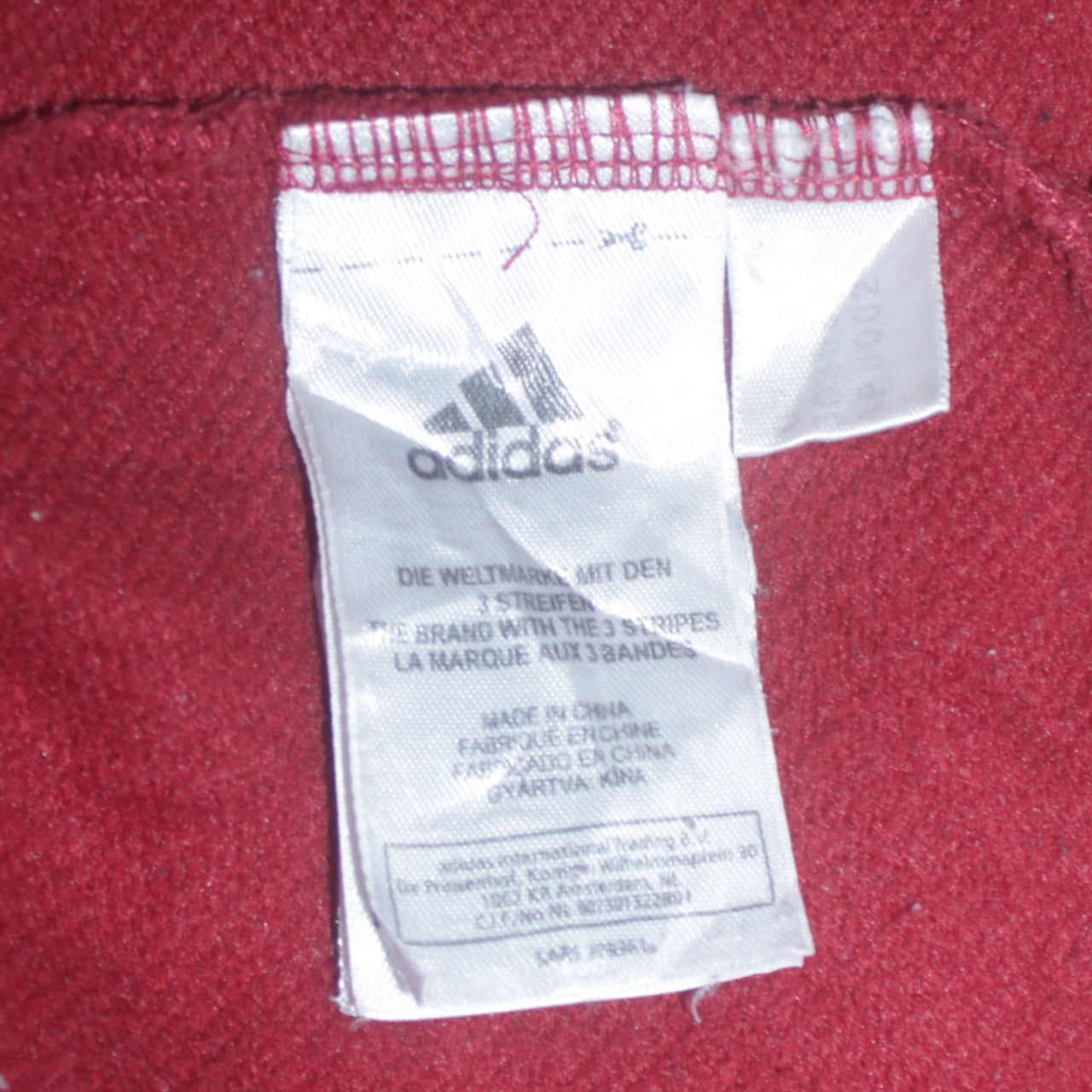 Mens UK Size L adidas Red Full Zip Sweatshirt