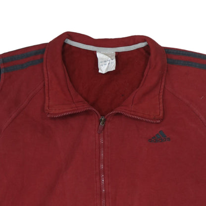 Mens UK Size L adidas Red Full Zip Sweatshirt