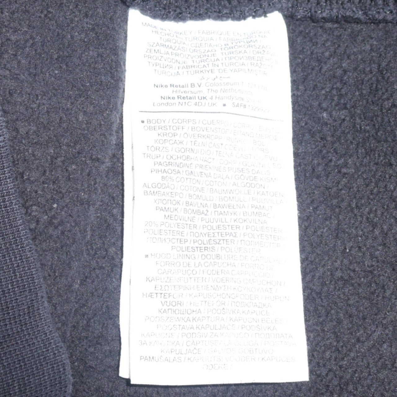 Mens UK Size S Nike Black Pullover Hoodie