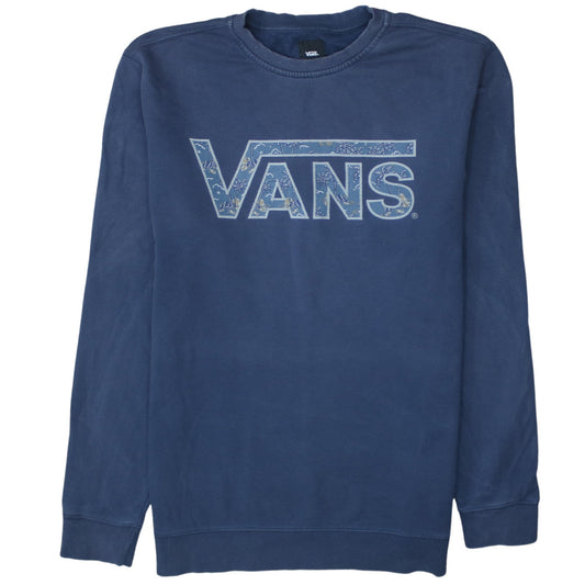 Mens UK Size L VANS Blue Pullover Sweatshirt