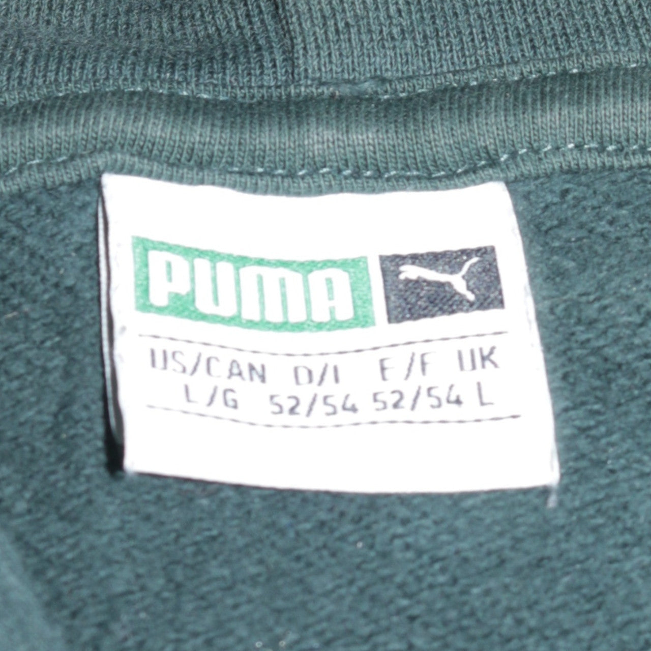Mens UK Size L PUMA Green Pullover Hoodie