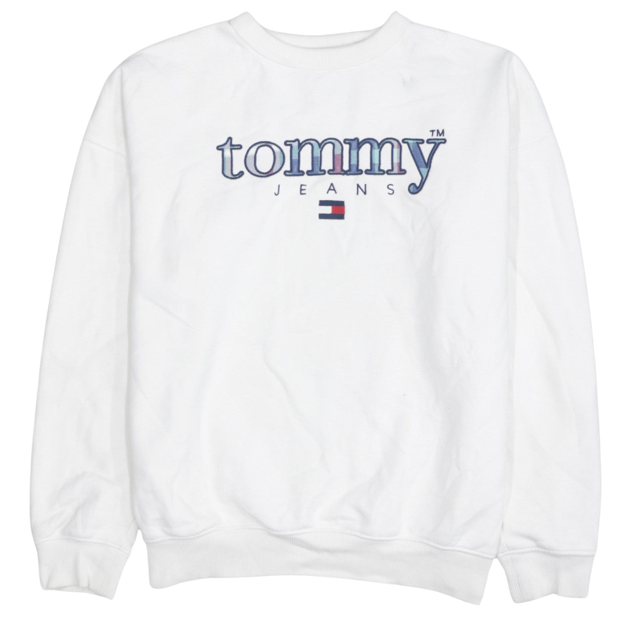 Mens UK Size XS Tommy Jeans White Pullover Sweatshirt