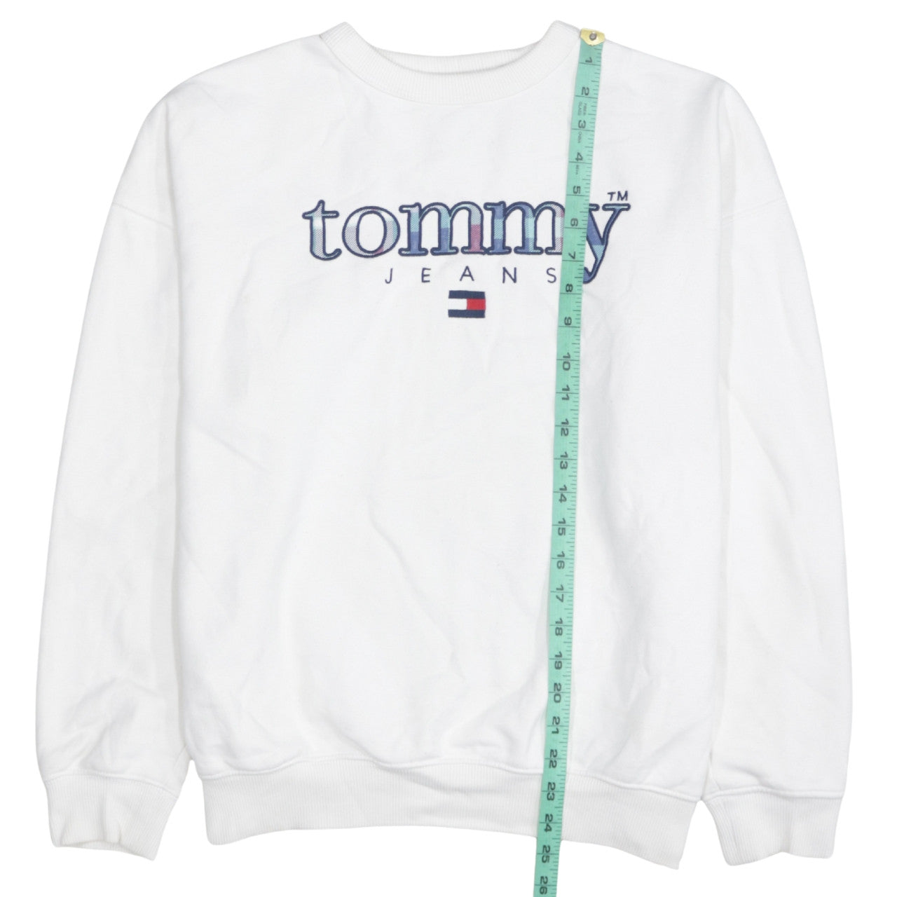 Mens UK Size XS Tommy Jeans White Pullover Sweatshirt