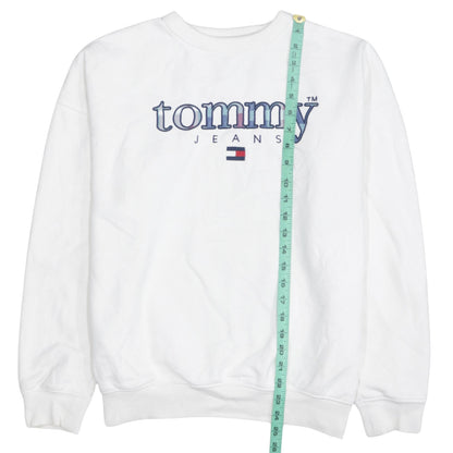 Mens UK Size XS Tommy Jeans White Pullover Sweatshirt