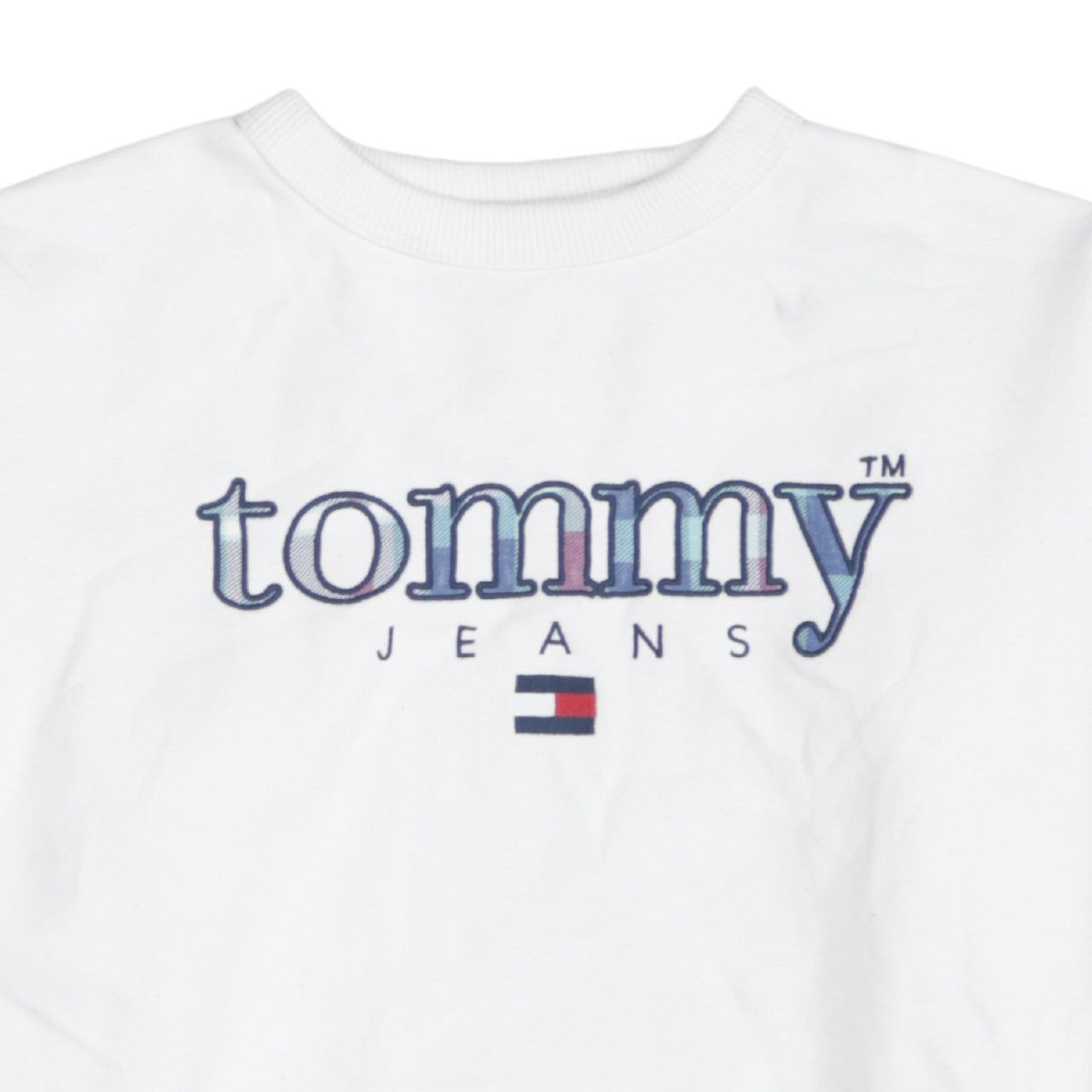 Mens UK Size XS Tommy Jeans White Pullover Sweatshirt