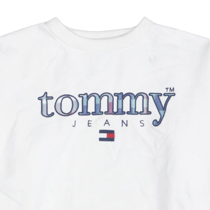 Mens UK Size XS Tommy Jeans White Pullover Sweatshirt