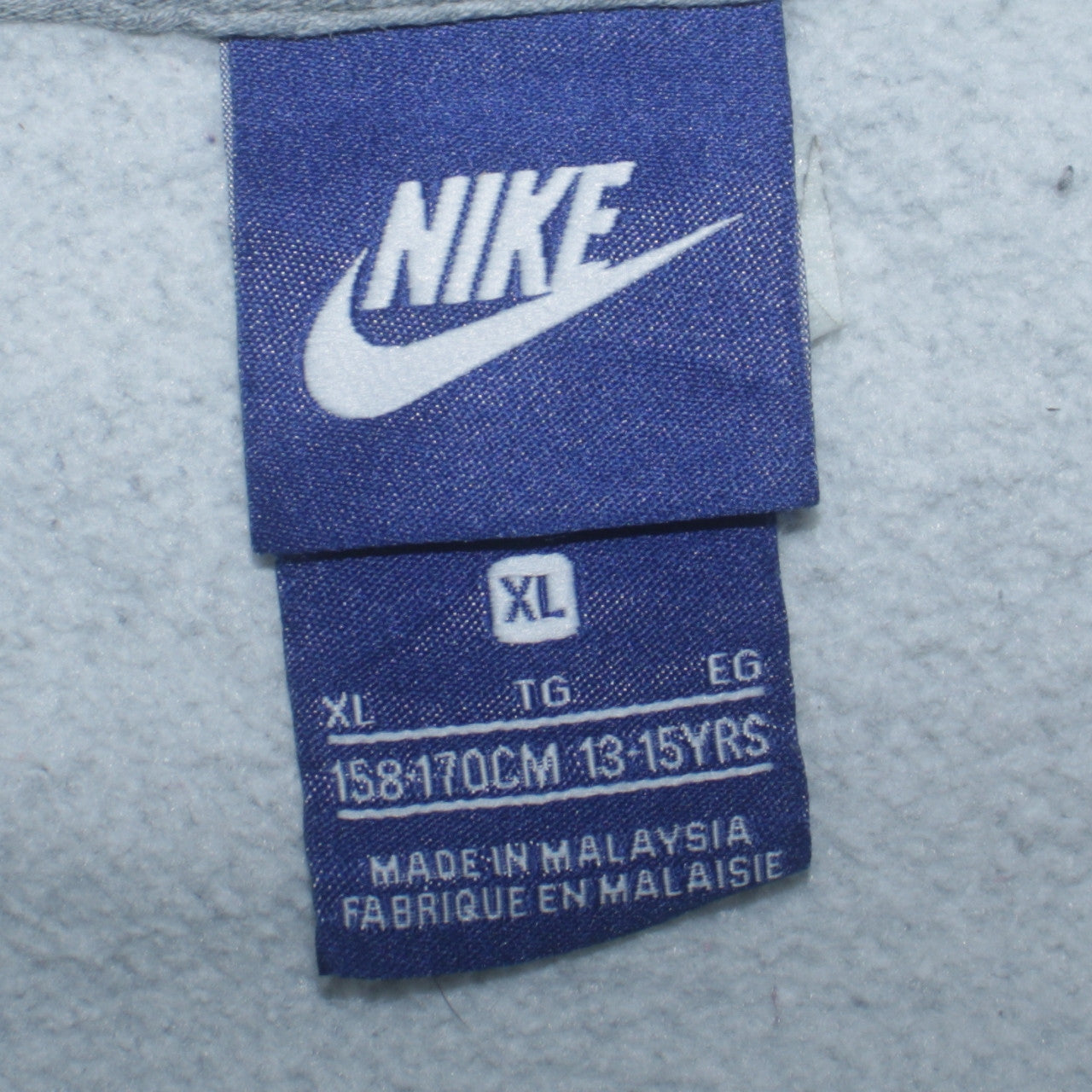 Boys UK Size XL Nike Grey Full Zip Hoodie