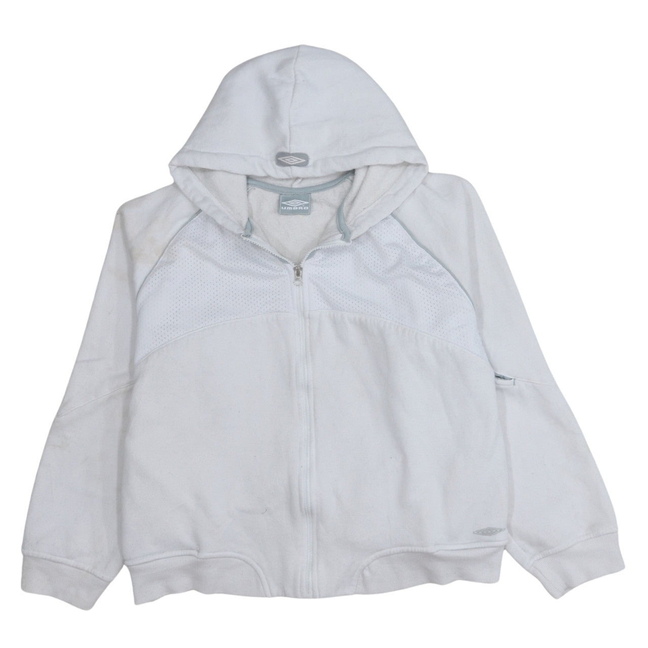 Womens UK Size M Umbro White Full Zip Hoodie