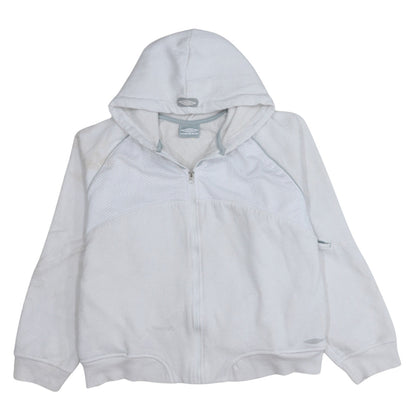 Womens UK Size M Umbro White Full Zip Hoodie