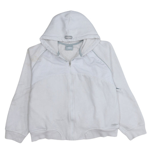 Womens UK Size M Umbro White Full Zip Hoodie