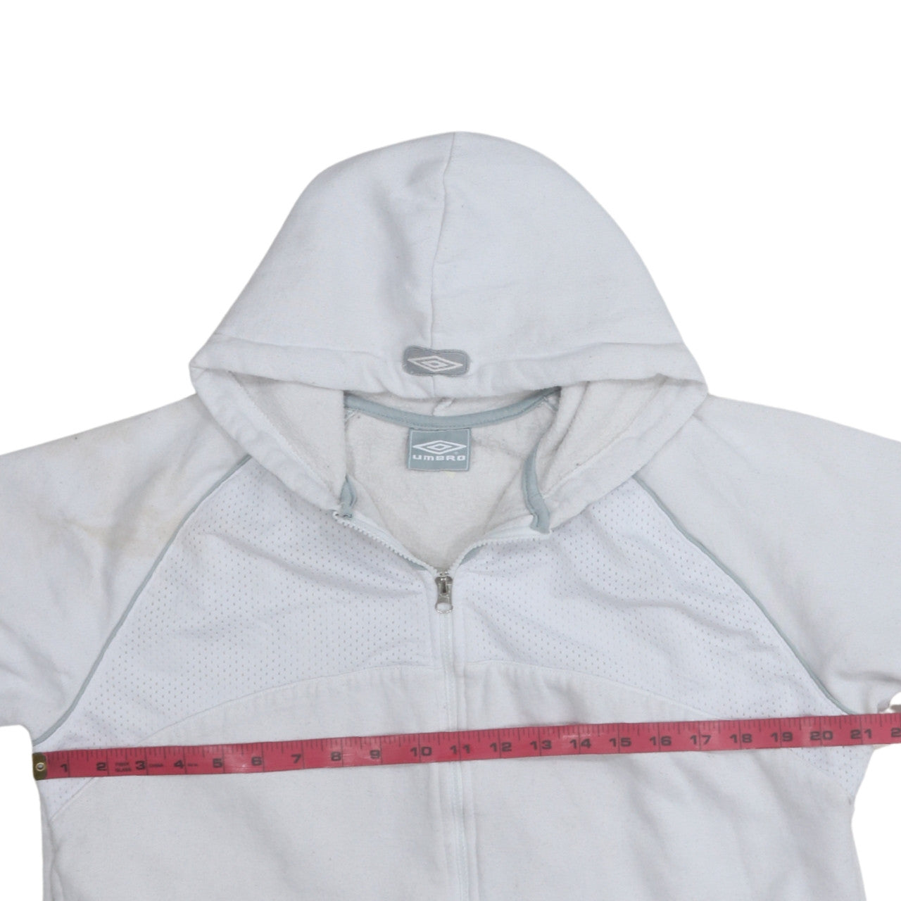 Womens UK Size M Umbro White Full Zip Hoodie
