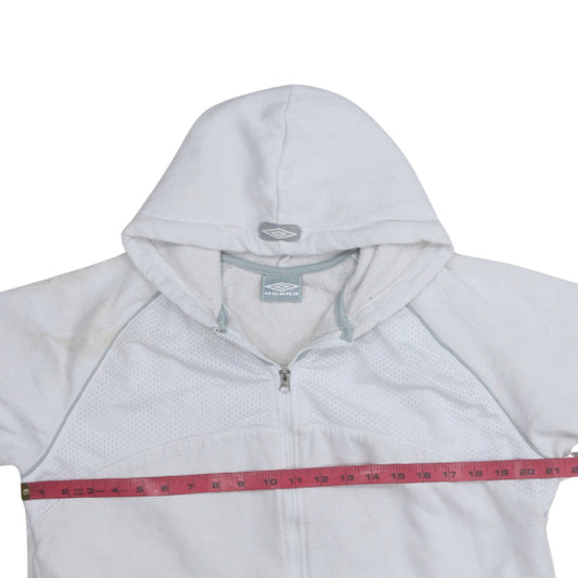 Womens UK Size M Umbro White Full Zip Hoodie