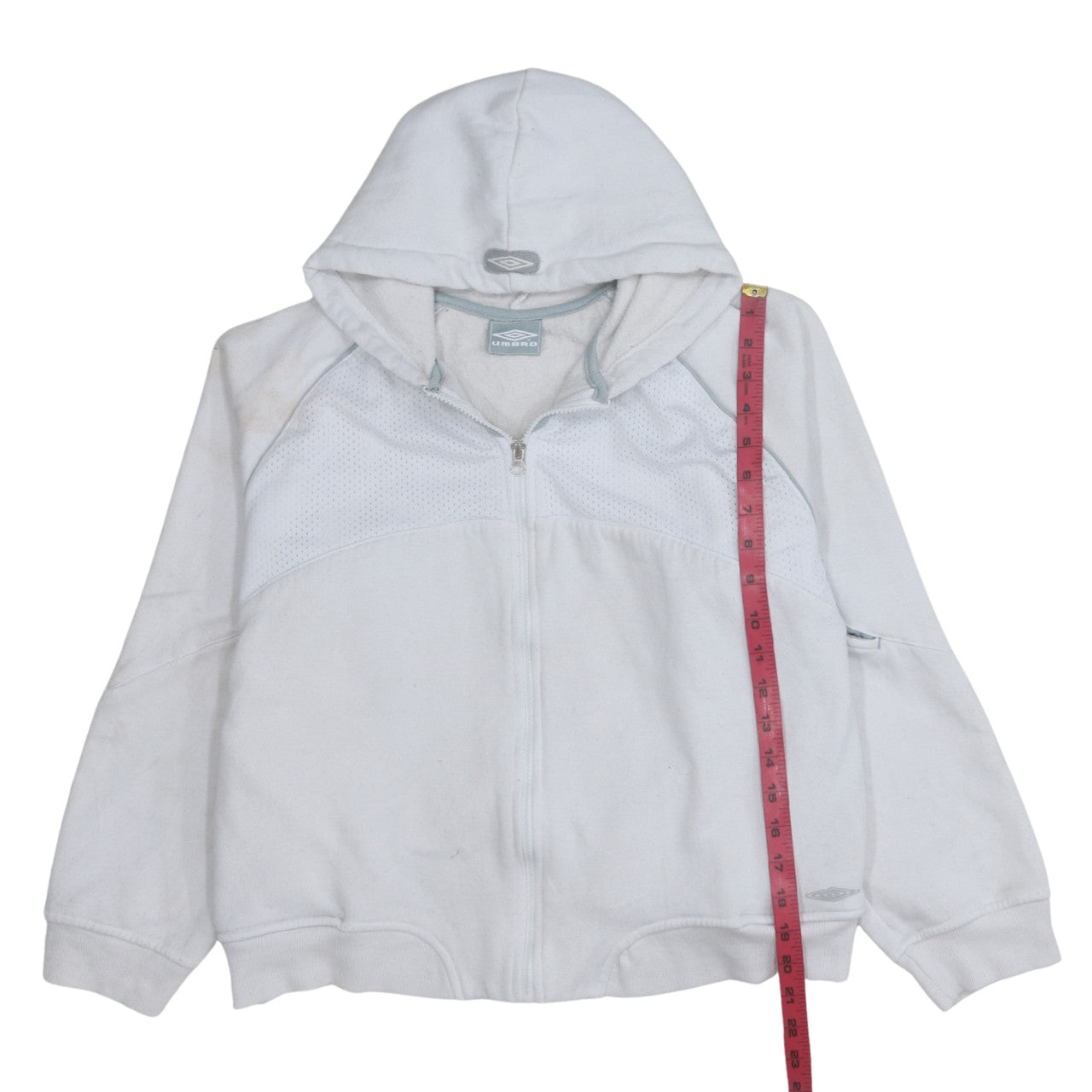 Womens UK Size M Umbro White Full Zip Hoodie