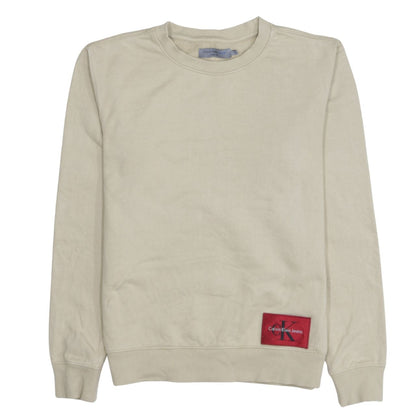 Mens UK Size S Calvin Klein Jeans Beige Pullover Sweatshirt