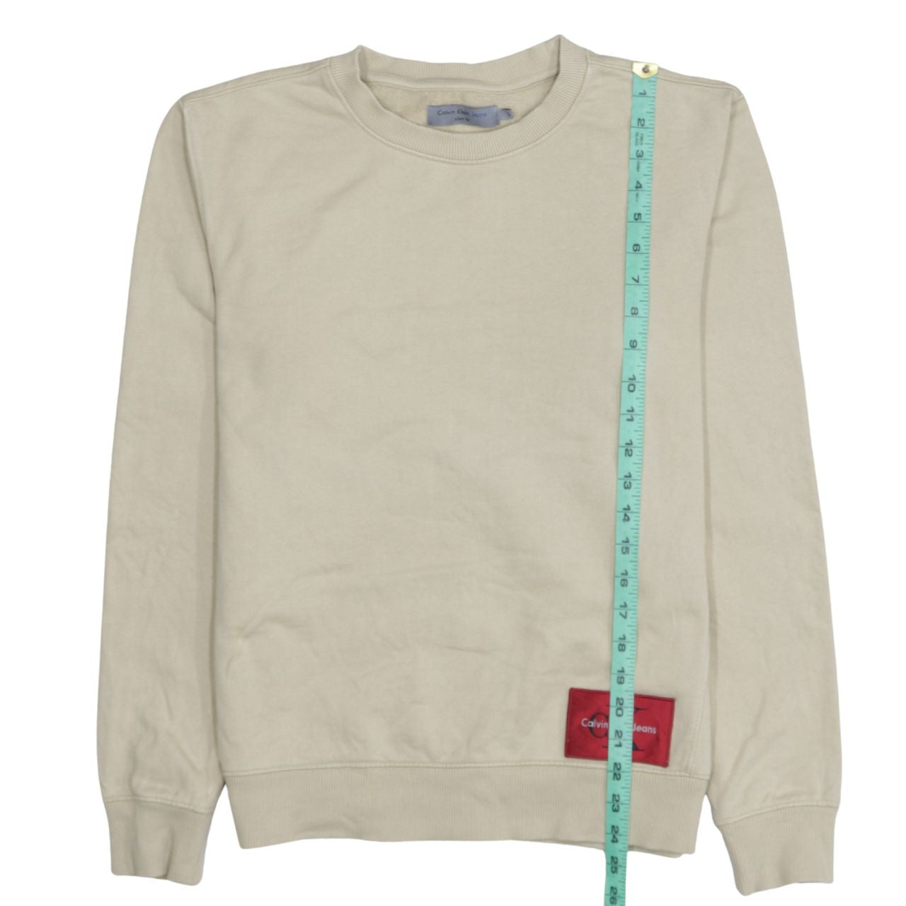 Mens UK Size S Calvin Klein Jeans Beige Pullover Sweatshirt