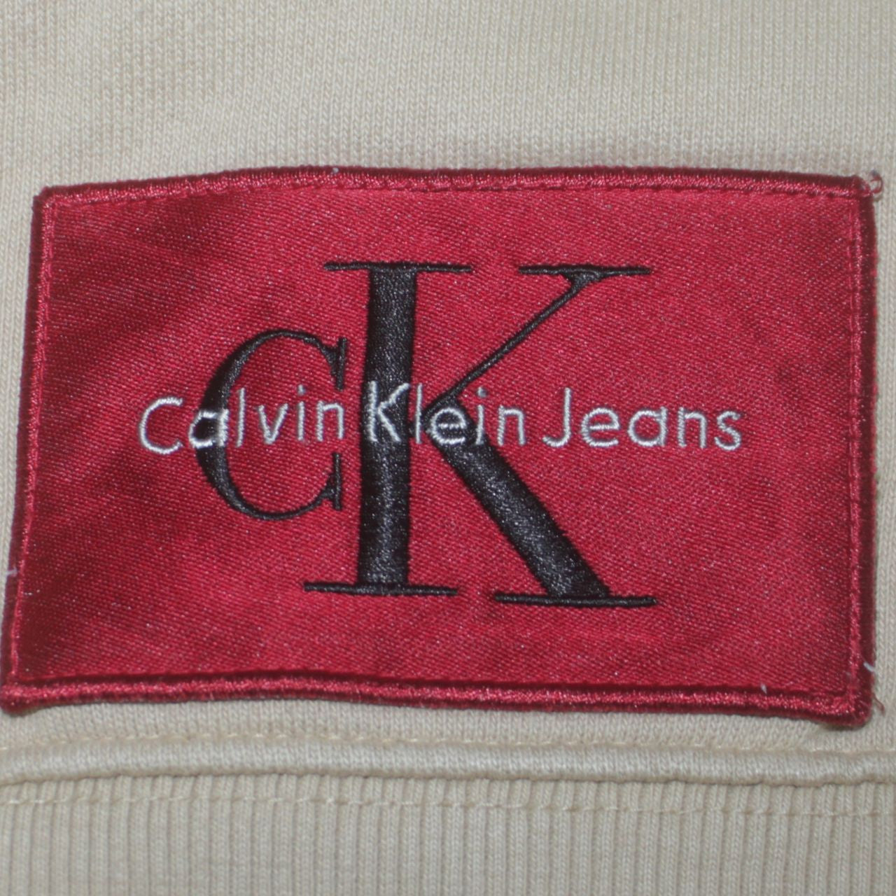 Mens UK Size S Calvin Klein Jeans Beige Pullover Sweatshirt